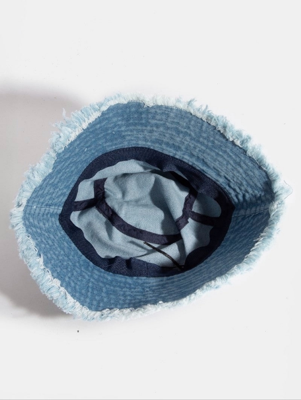 Frayed Denim Trim Ribbon Bow Charms Bucket Hat - Picture 5 of 5